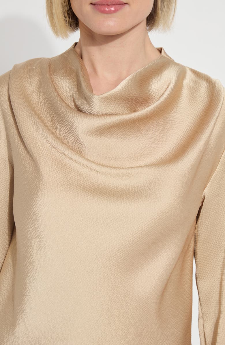 Lysse Cowl Neck Top, Alternate, color, Light Nutshell