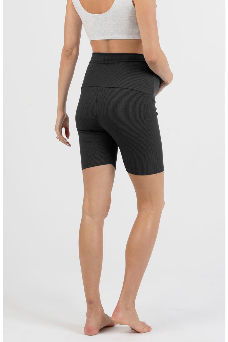 Rib Maternity Bike Shorts, Alternate, color, Black