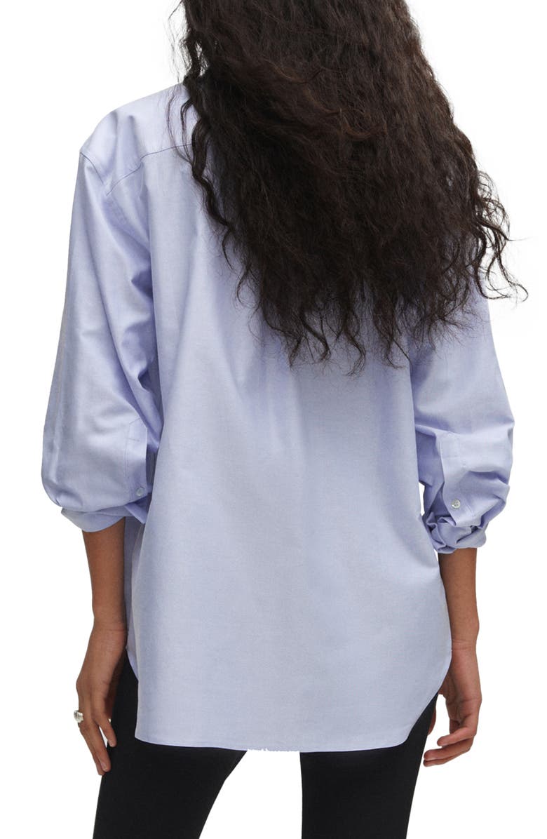 MANGO Cotton Poplin Button-Up Shirt, Alternate, color, Sky Blue