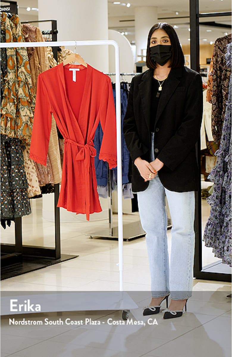 Victoria Lace Trim Charmeuse Wrap, sales video thumbnail