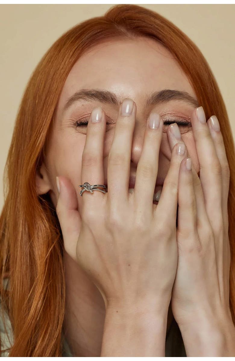 Bearfruit Jewelry Haley Knotted Adjustable Ring, Alternate, color, Silver