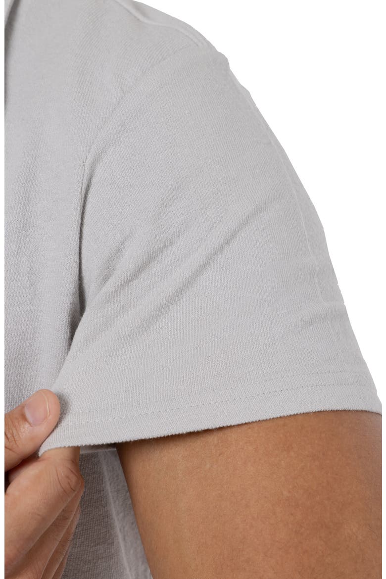 Relaxed Cotton & Hemp Button-Down Polo, Alternate, color, GRAY