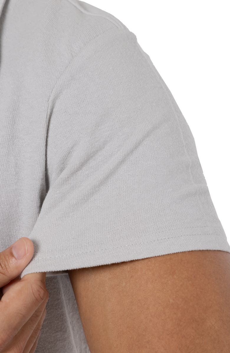 Spring + Mercer Relaxed Cotton & Hemp Button-Down Polo, Alternate, color, Gray