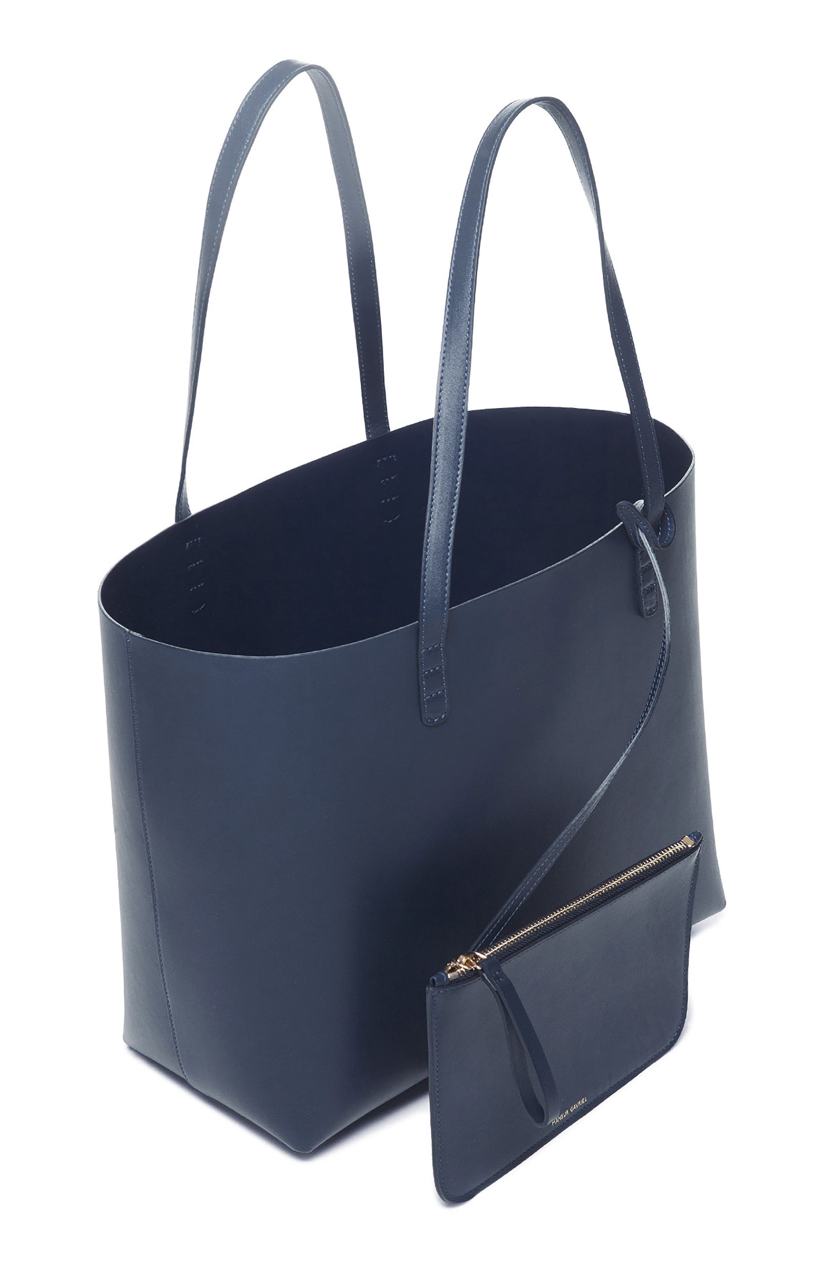Large Leather Tote, Alternate, color, BLUE