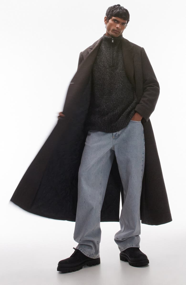 Topman Fluffy Quarter Zip Sweater, Alternate, color, 