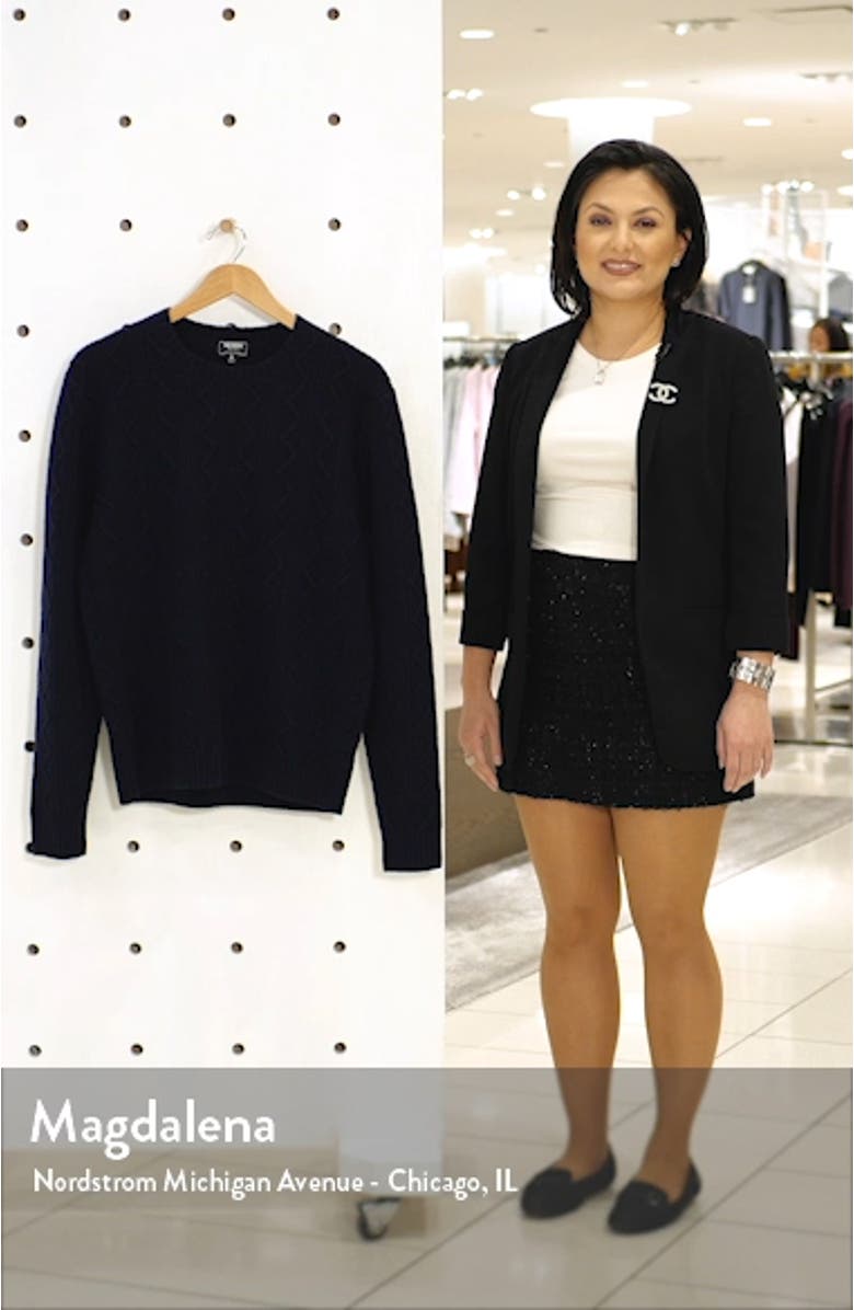 Cable Knit Crewneck Wool Sweater, sales video thumbnail