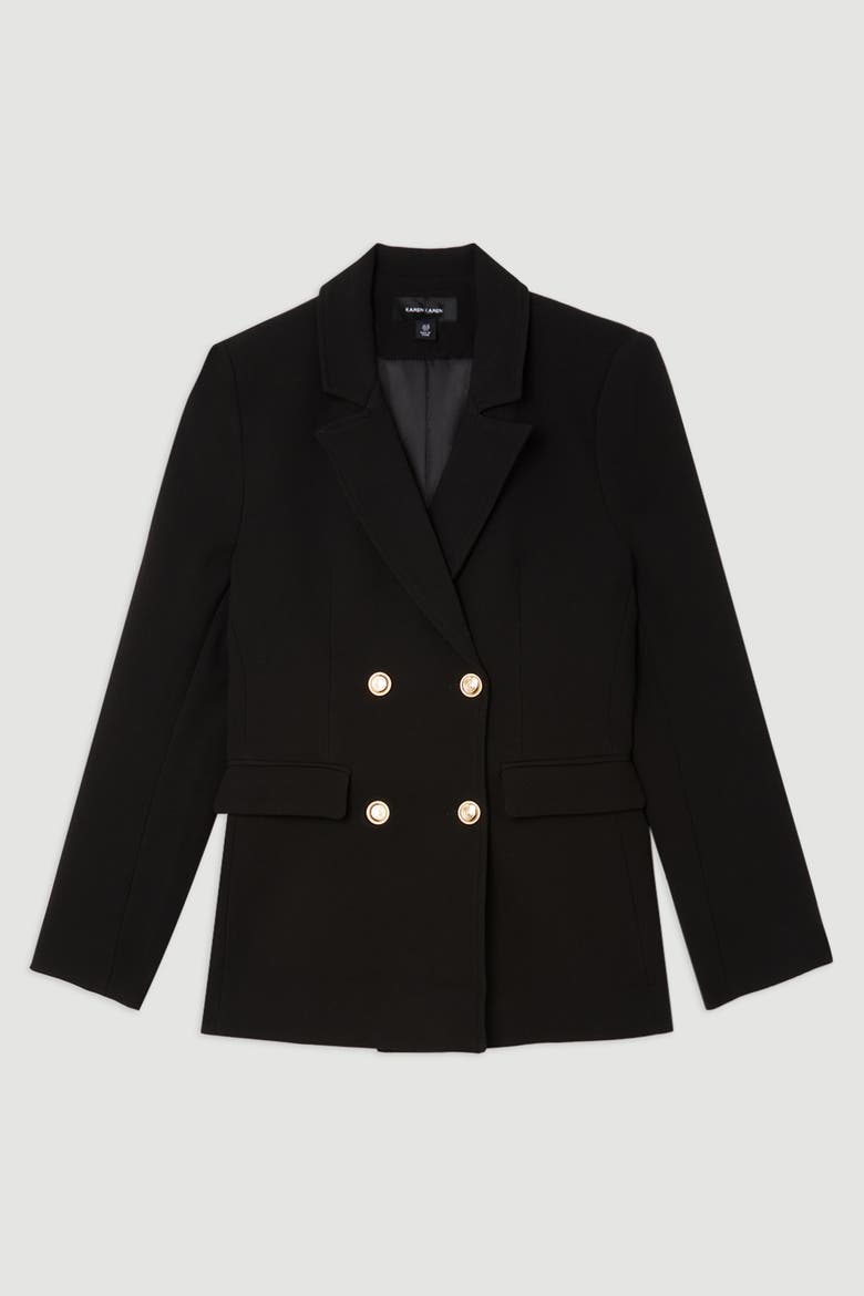 Tailored Doubled Breasted Blazer, Alternate, color, Black