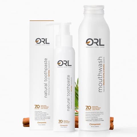 Natural Toothpaste, Mouthwash & Toothbrush Bundle