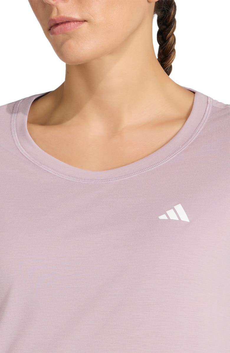 adidas Workout Essentials Scoop Neck T-Shirt, Alternate, color, Preloved Fig