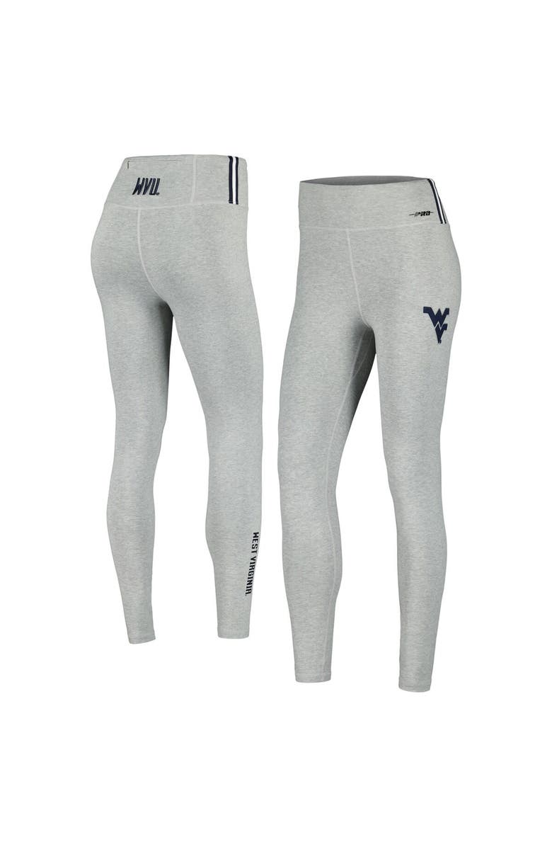 PRO STANDARD Women's Heather Gray West Virginia Mountaineers Classic 3-Hit Jersey Leggings, Alternate, color, 
