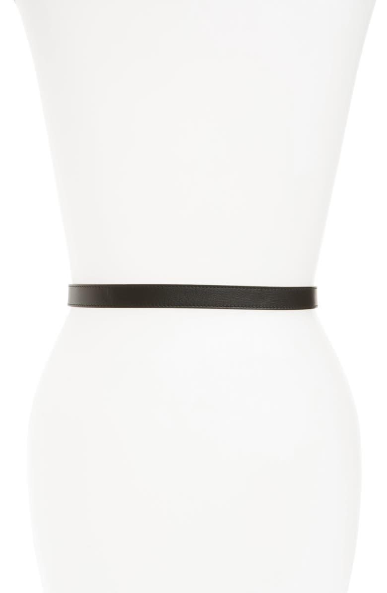 Gucci GG Crystal Buckle Leather Belt, Alternate, color,