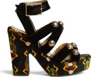 La DoubleJ Medal Wedge (With Studs) Scarab Black