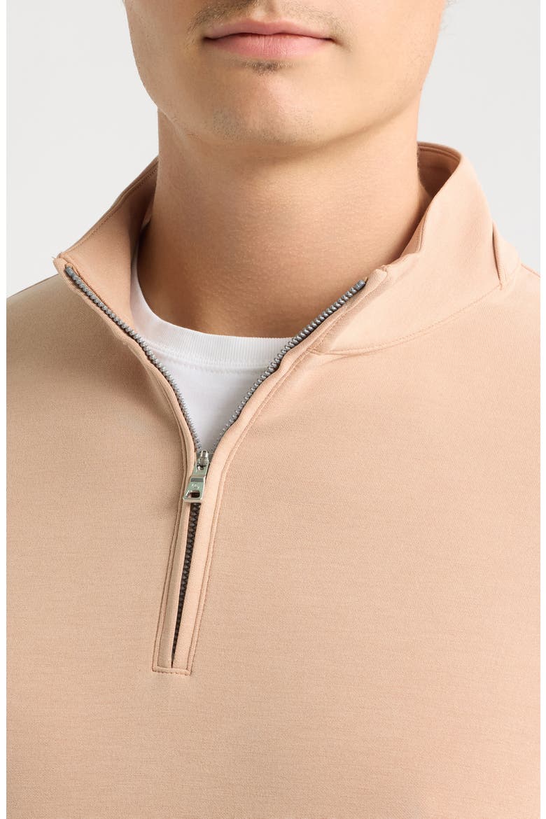 Crown Crafted Soft Suede Performance Quarter Zip Pullover, Alternate, color, LIGHT NUTMEG
