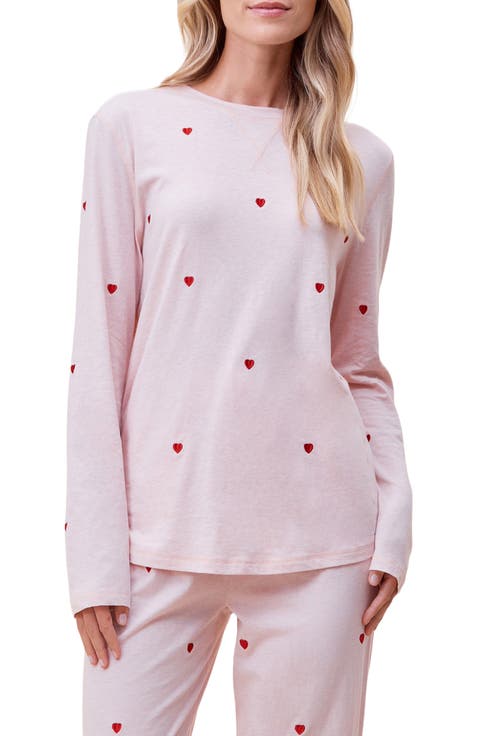 Jada Embroidered Hearts Organic Cotton Pajamas