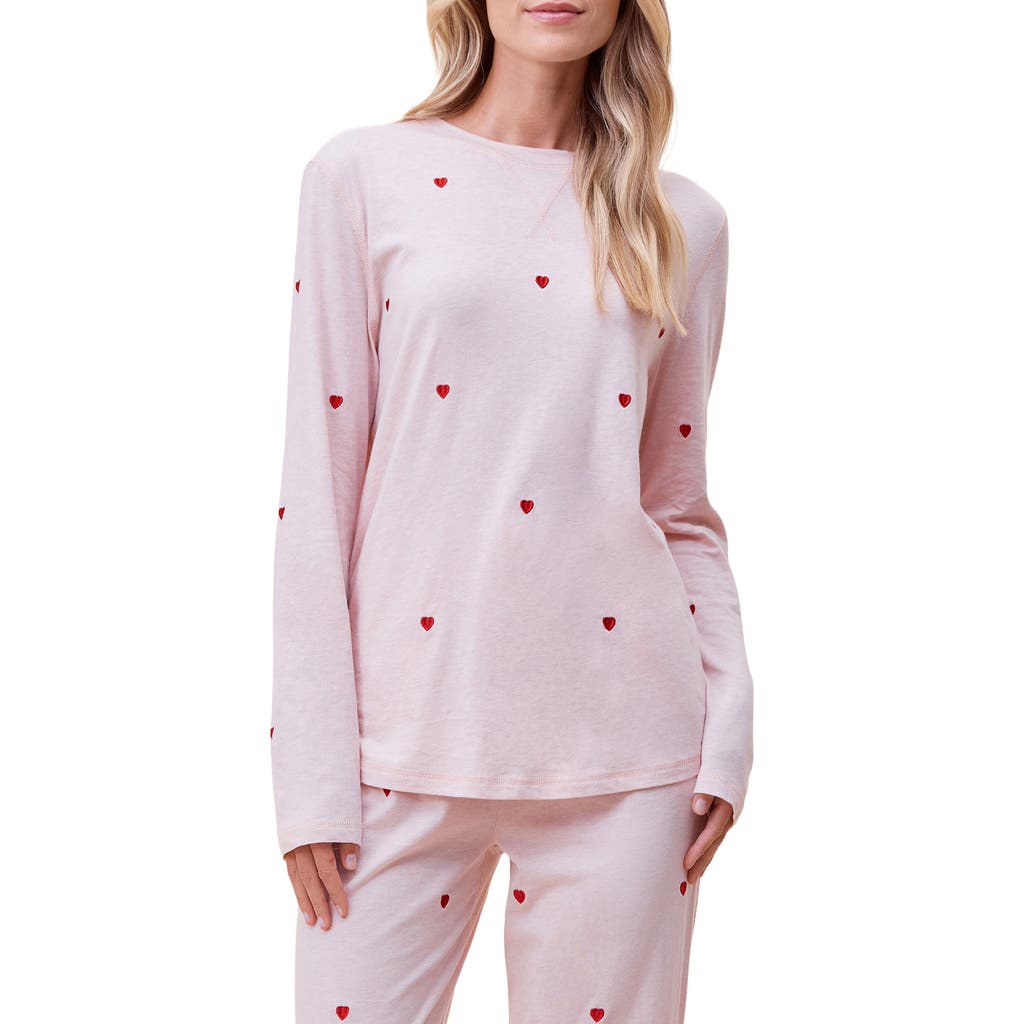 PAPINELLE PAPINELLE JADA EMBROIDERED HEARTS ORGANIC COTTON PAJAMAS