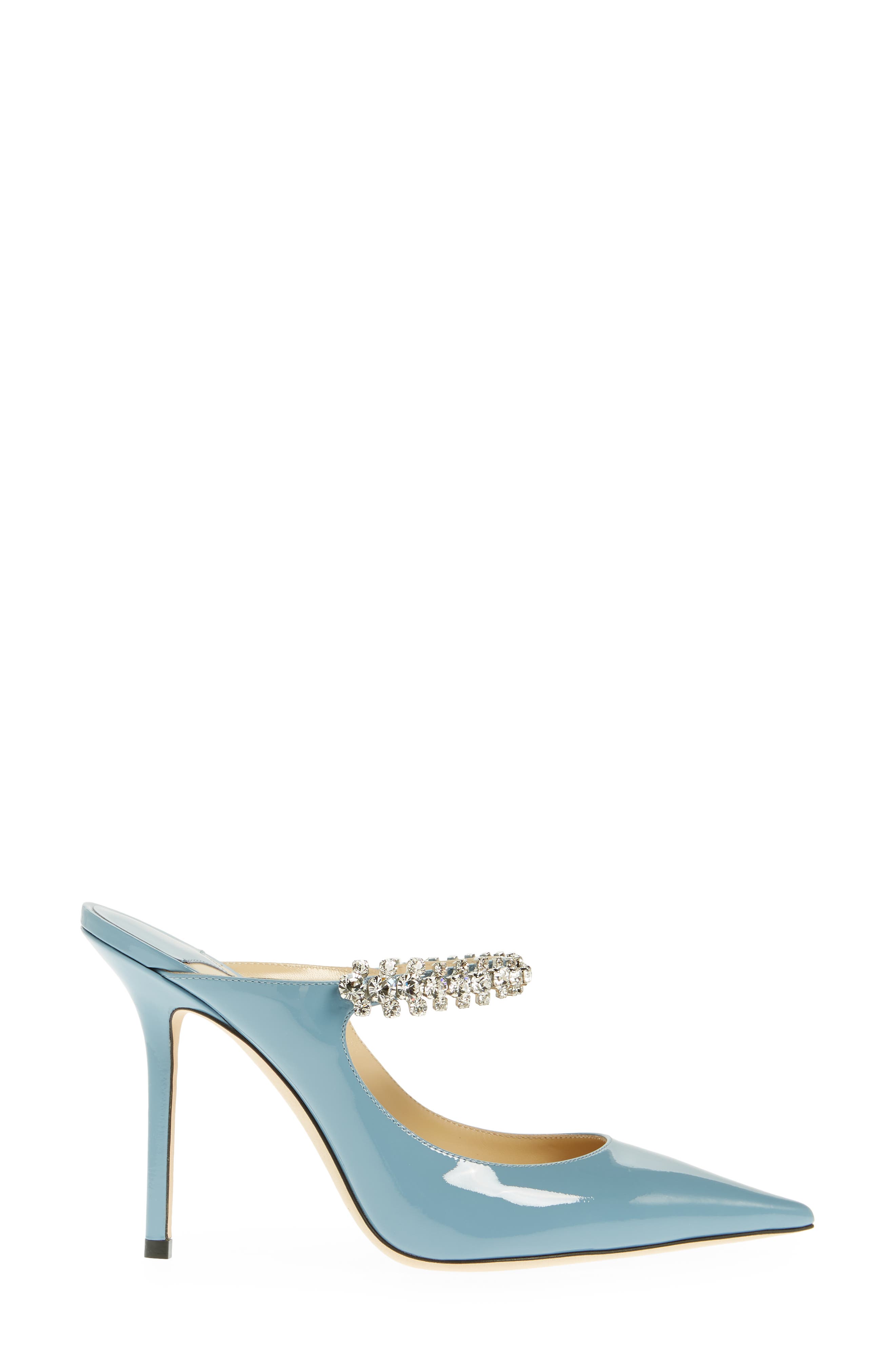 Jimmy Choo Bing Crystal Embellished Pointed Toe Patent Mule, Alternate, color, 