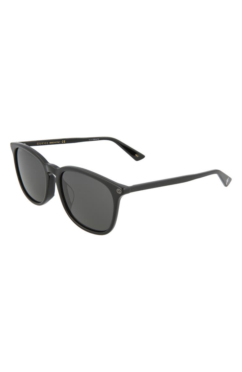Gucci 56mm Square Sunglasses, Alternate, color, Black Black Grey