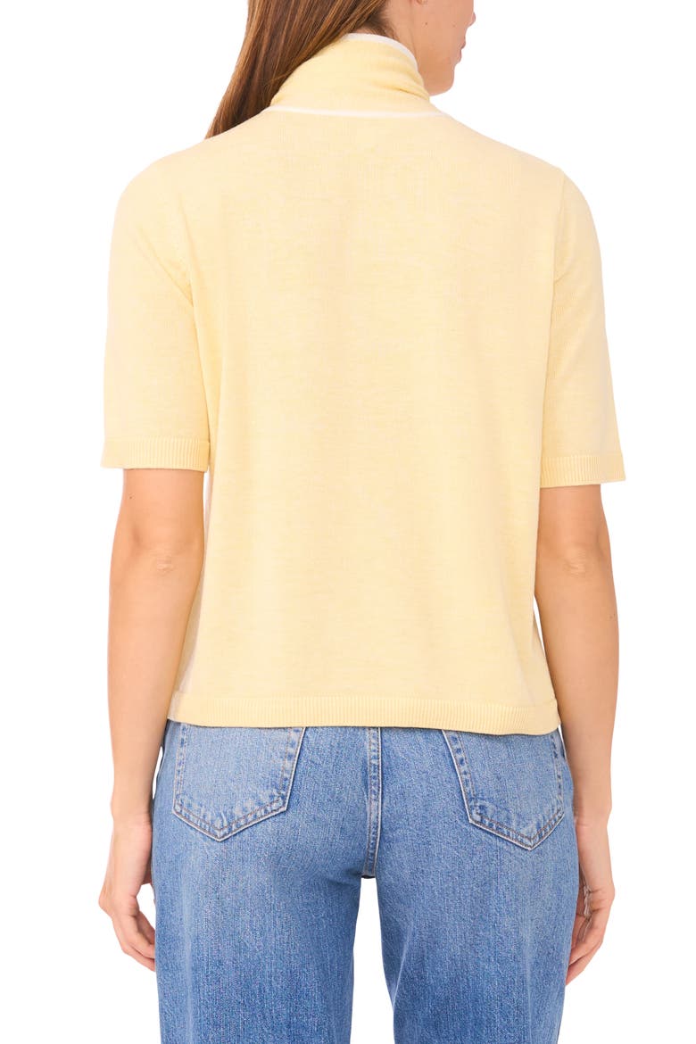 Tipped Tie Neck Sweater, Alternate, color, SOFT YELLOW