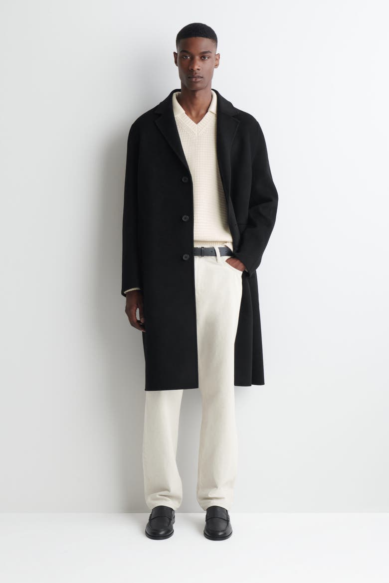 Waffle-Knit Wool Polo Sweater, Alternate, color, CREAM