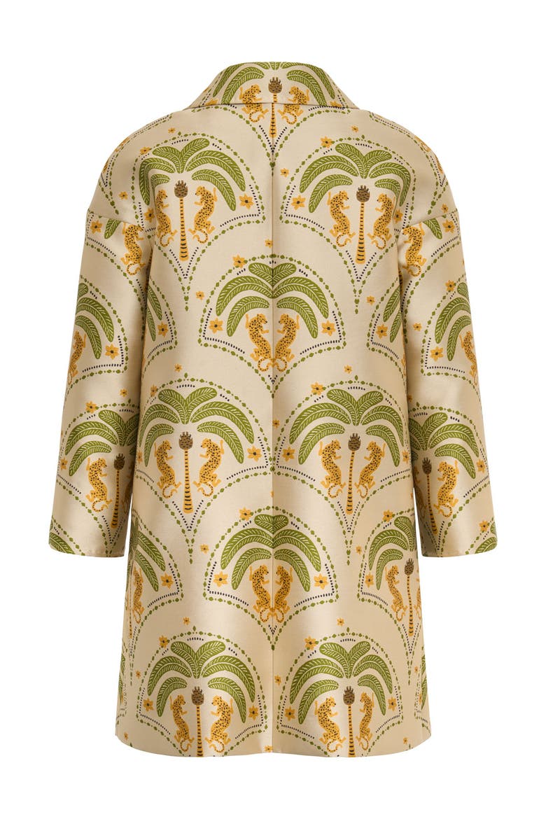 Jacquard Long Jacket With Embroidery, Alternate, color, Sand / Green