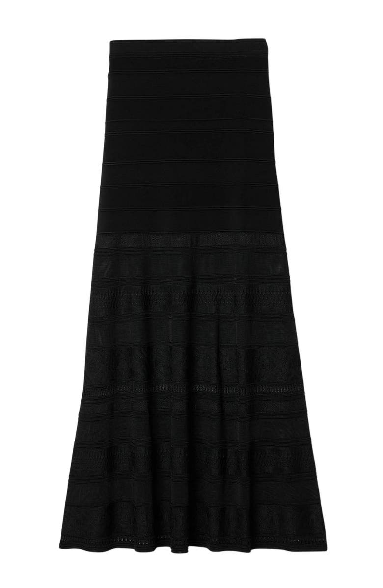 SANDRO Maxi decorative knit skirt, Alternate, color, Black