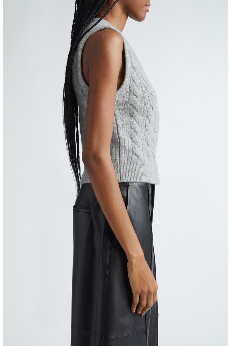 Cable Wool Blend Sweater Vest, Alternate, color, H SILVER DUST