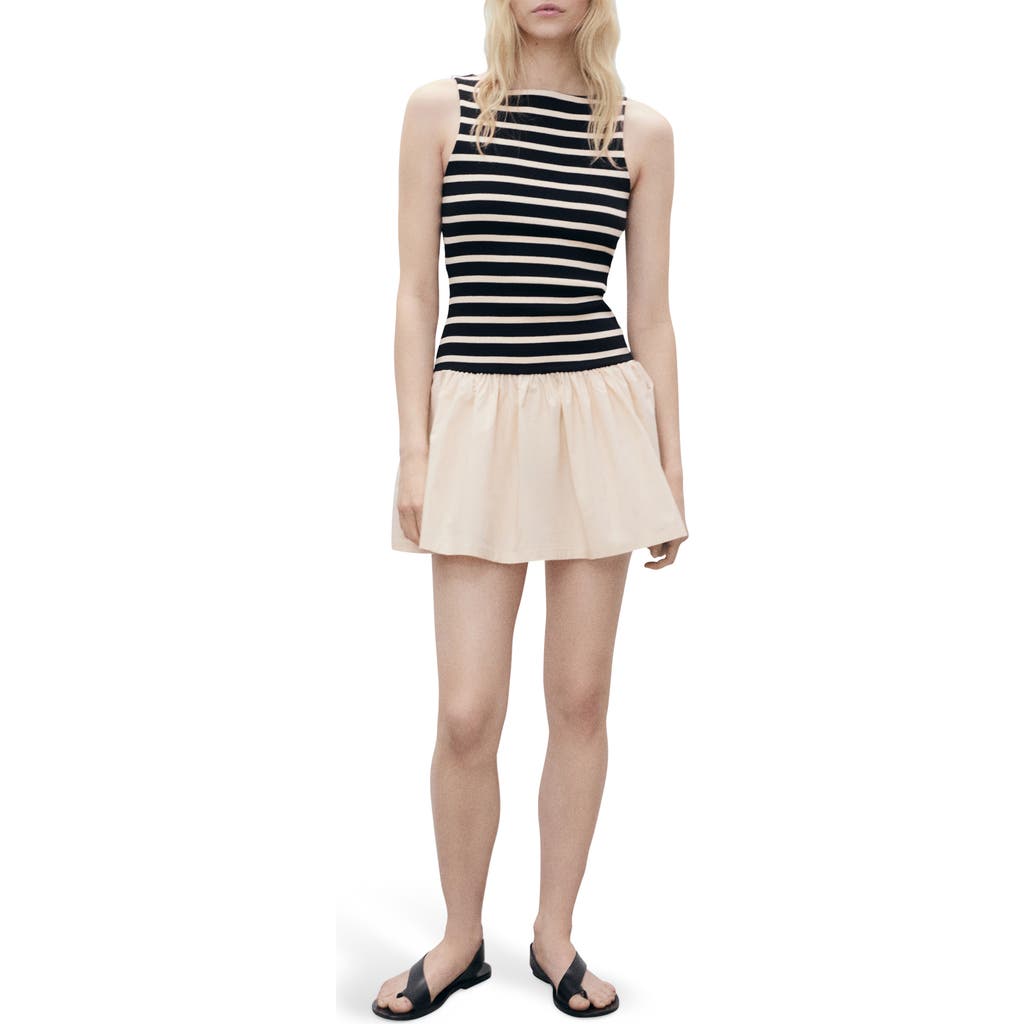 Mango Dove Tank Minidress In Black