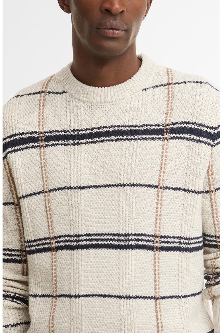 Fasey Cable Tartan Crewneck Sweater, Alternate, color, WHISPER WHITE