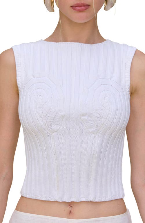 Cult Gaia Anzu Sleeveless Sweater In White