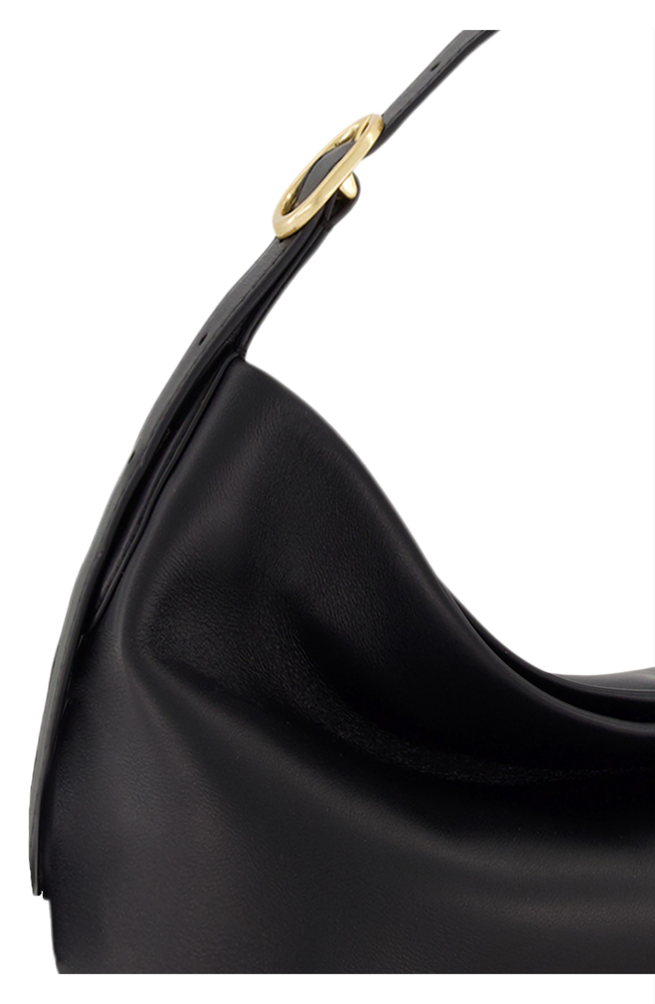 Vince Small Plonge Vivian Leather Hobo Bag, Alternate, color, Black