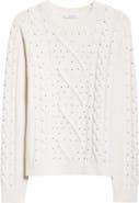 Max Mara Onde Embellished Cable Stitch Wool & Cashmere Sweater