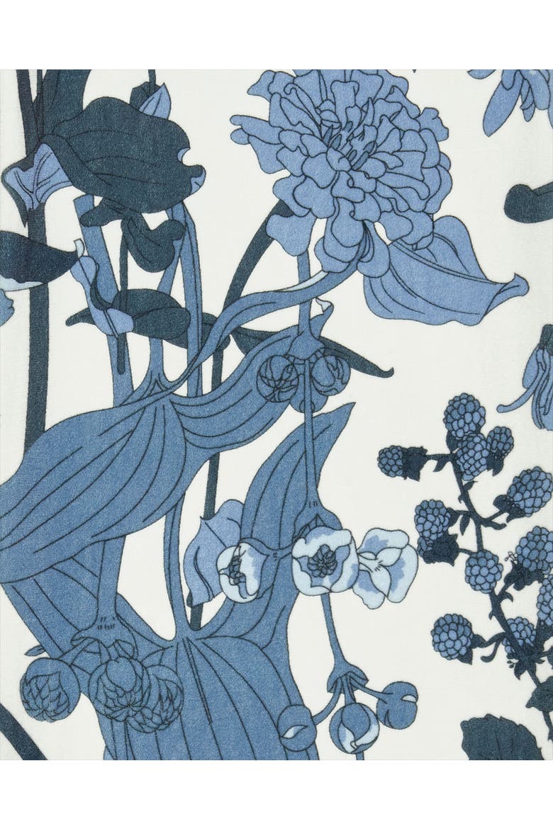 Deco Blooms Blue Tonal Velvet Scarf, Alternate, color, Blue