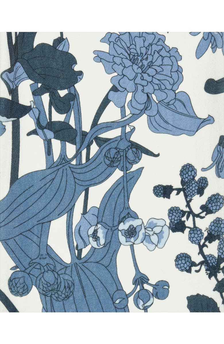 Fable England Deco Blooms Blue Tonal Velvet Scarf, Alternate, color, Blue