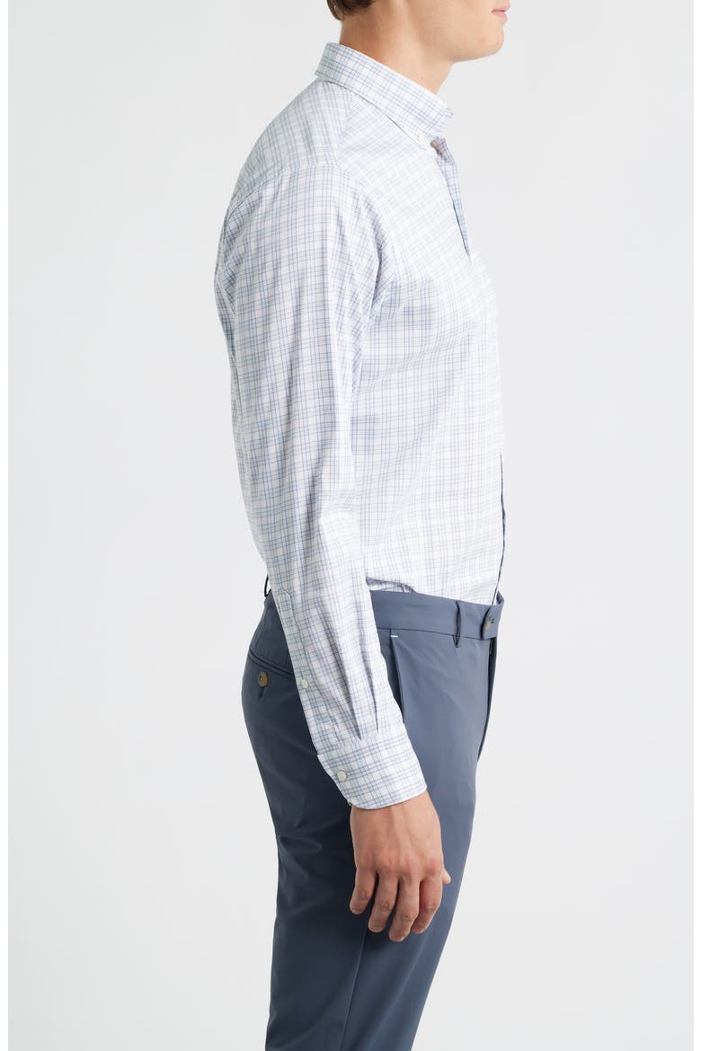 Douglas Crown Lite Check Performance Twill Button-Down Shirt, Alternate, color, GALE GREY
