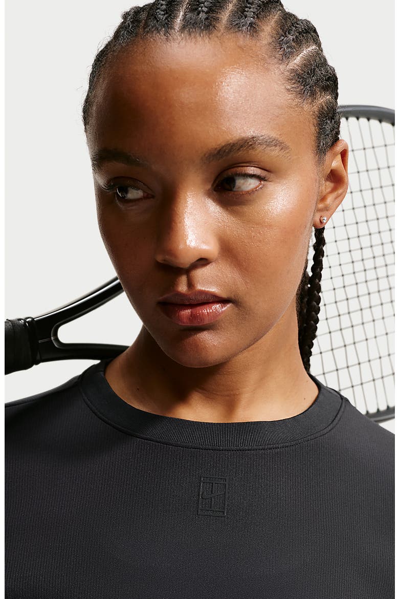Court Advantage Tennis Top, Alternate, color, BLACK/BLACK