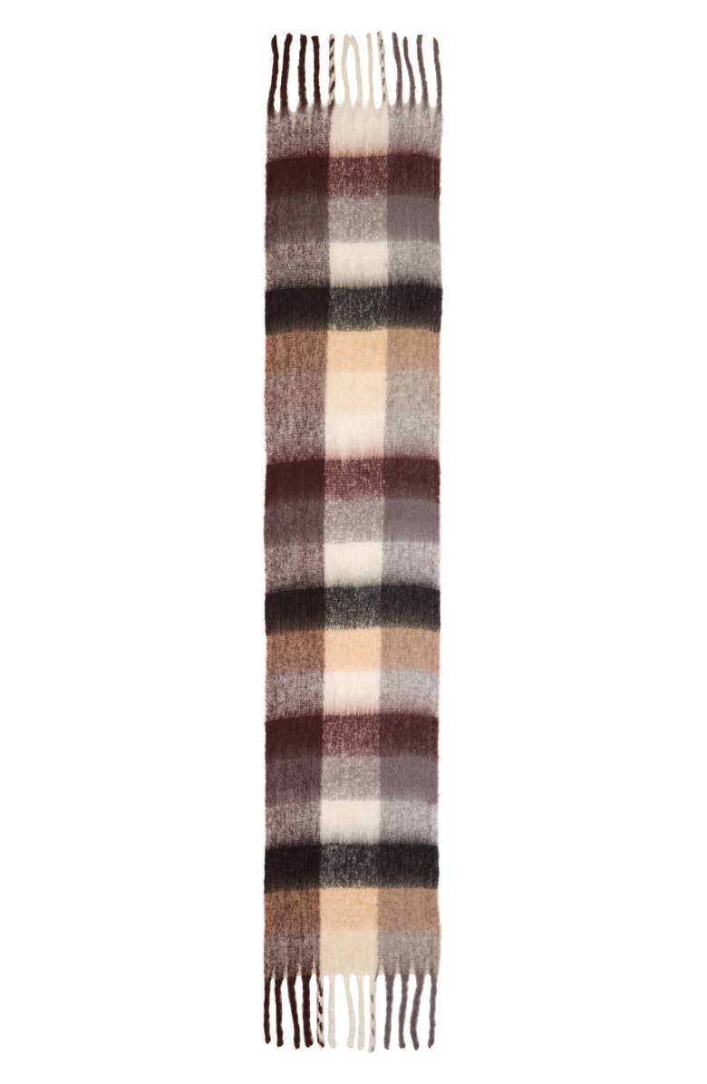 BP. Fringe Blanket Scarf, Alternate, color, Brown Plaid