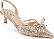 Badgley Mischka Collection Angelina Slingback Pointed Toe Kitten Heel Pump