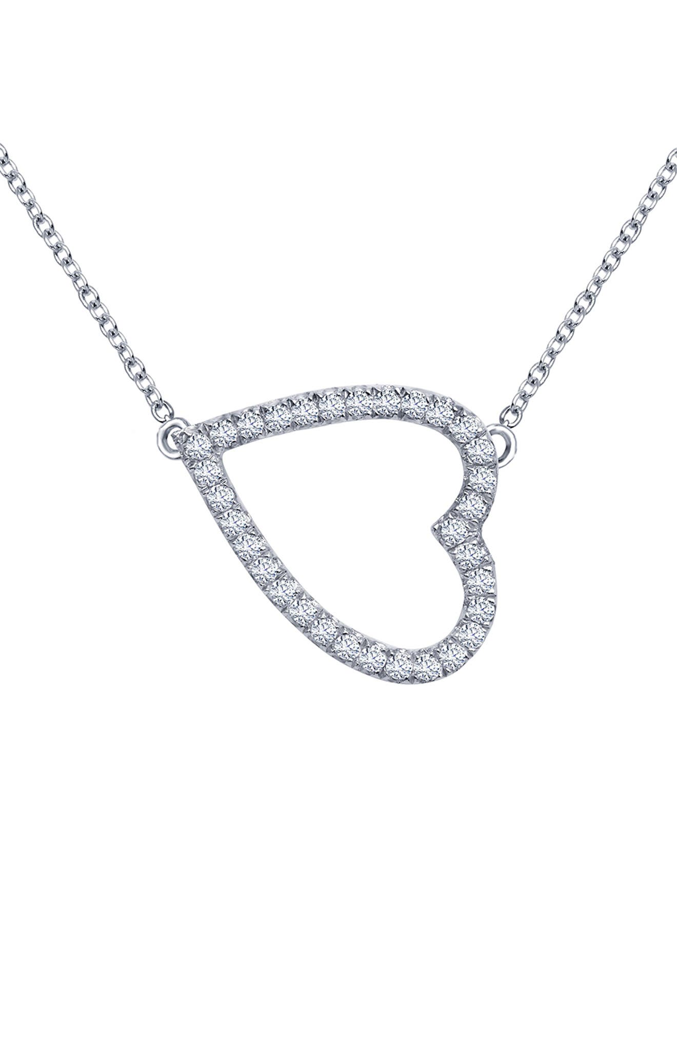 Lafonn Platinum Over Sterling Silver Simulated Diamond Pavé Sideways ...