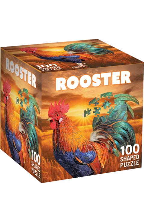 Rooster 100 Piece Shaped Jigsaw Puzzle