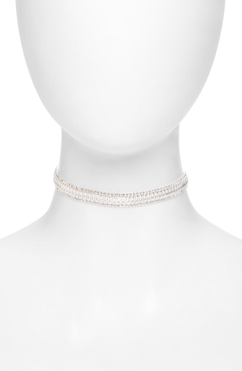 Tasha Crystal Choker Necklace, Alternate, color, Silver Crystal