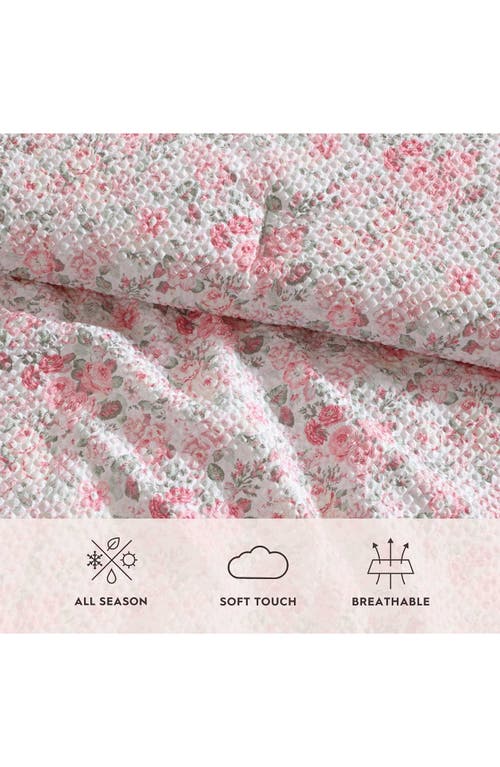 Laura Ashley Floral Quartet Bonus Comforter & Sheet Set In Pink/green