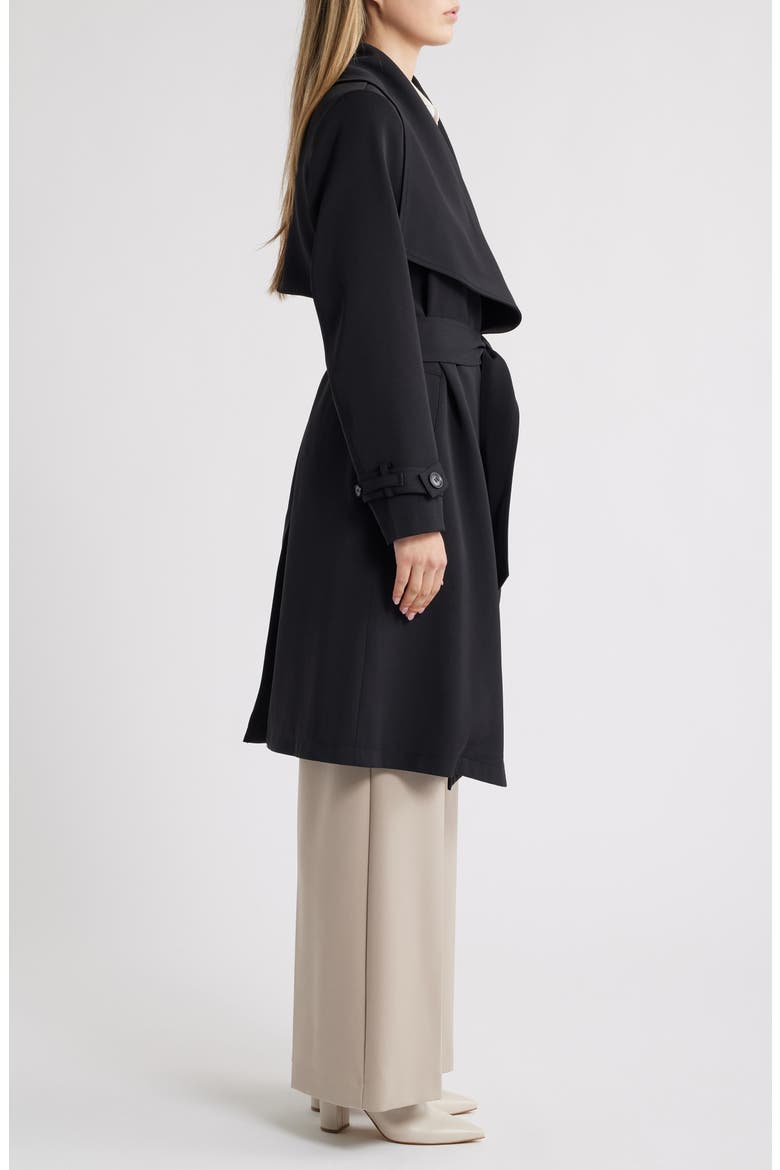 Belted Trench Coat, Alternate, color, BLACK