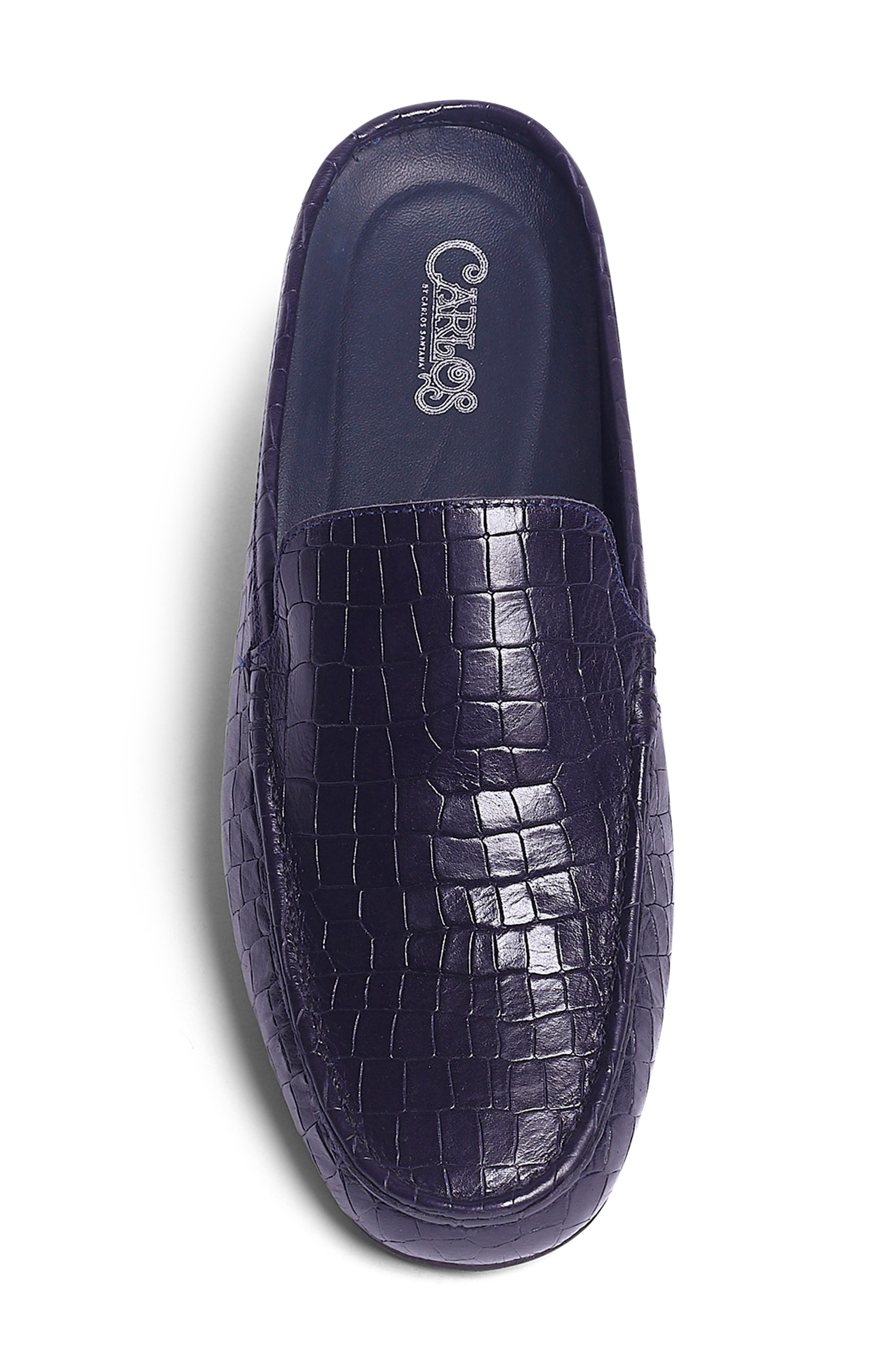 CARLOS SANTANA Hades Croc Embossed Leather Mule, Alternate, color, Navy