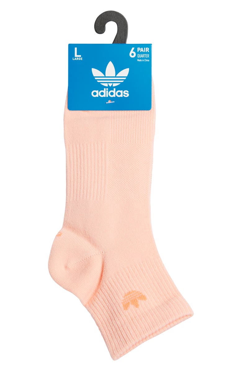 adidas Assorted 6-Pack Superlite Performance Quarter Crew Socks, Alternate, color, Pink/ Indigo/ Sky Blue