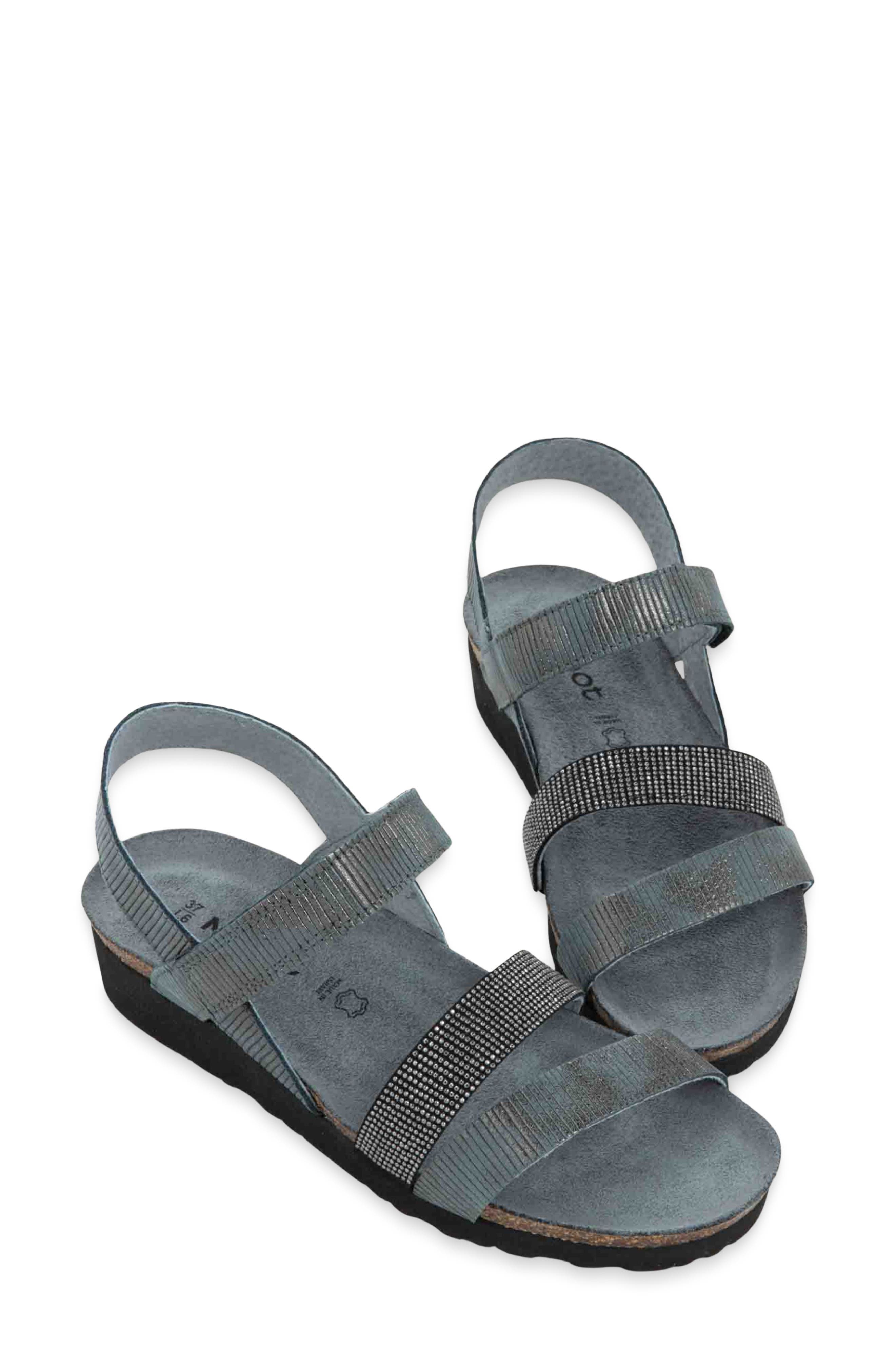 'Krista' Sandal, Alternate, color, GRAPHITE STRIPE/ BLACK