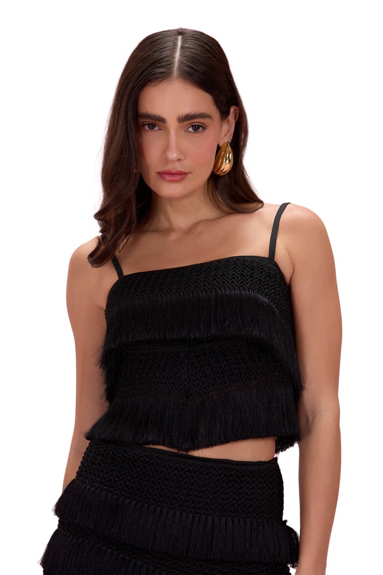 Ayla Fringe Top, Alternate, color, BLACK