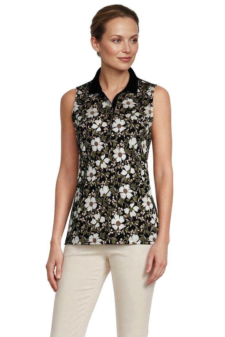 Supima Cotton Polo, Main, color, Black Floral Blossom