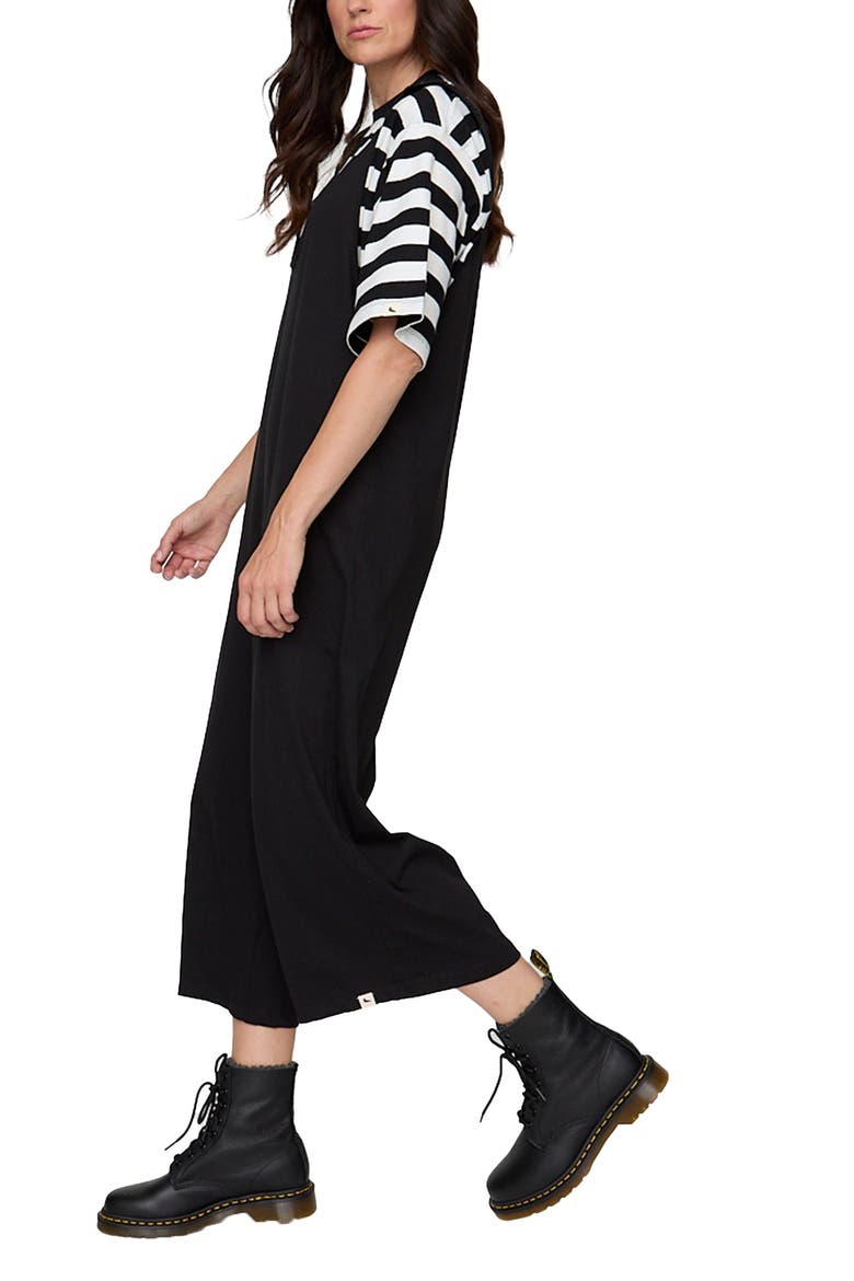 Organic Cotton Grace Denim Wide Leg Jumpsuit, Alternate, color, Black