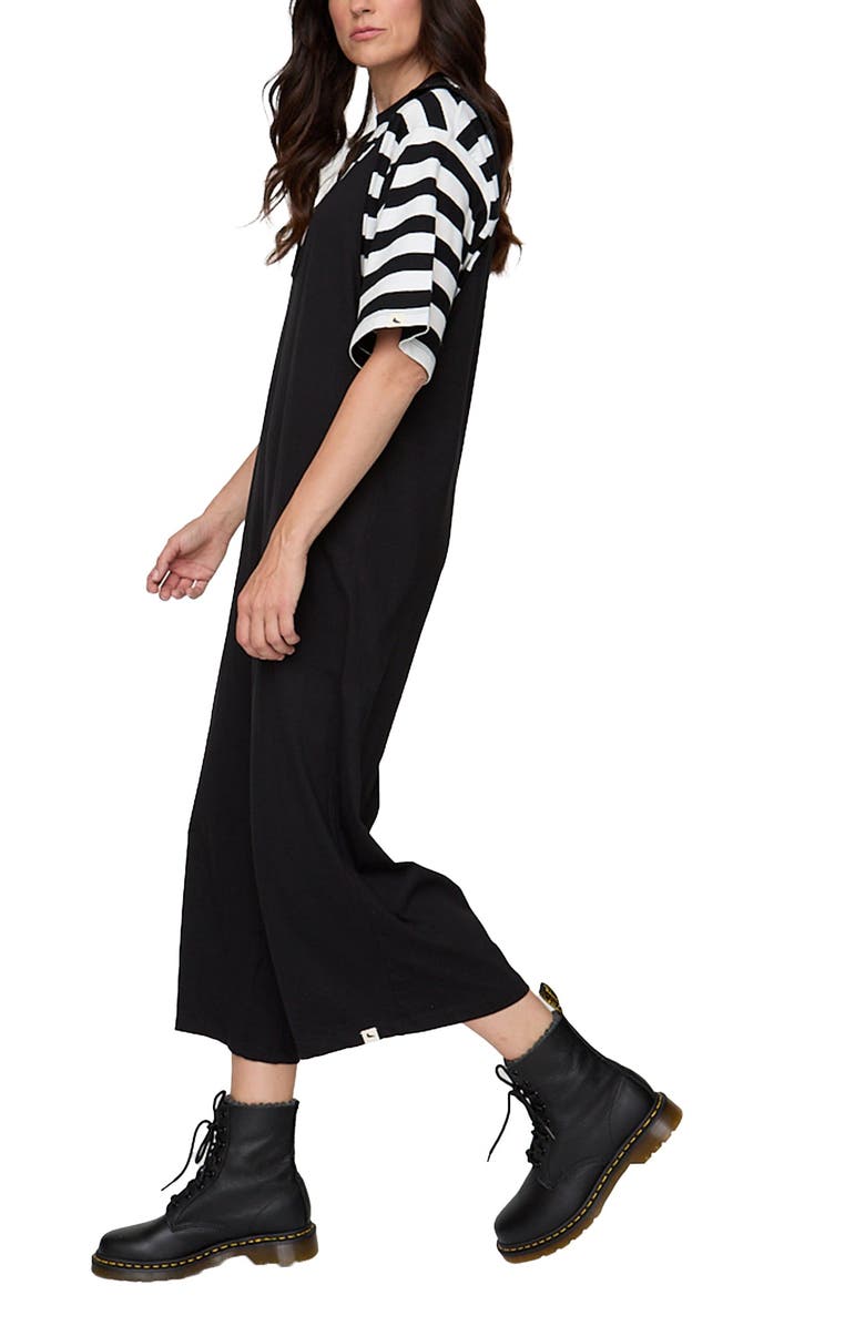 Turtledove London Organic Cotton Grace Denim Wide Leg Jumpsuit, Alternate, color, Black