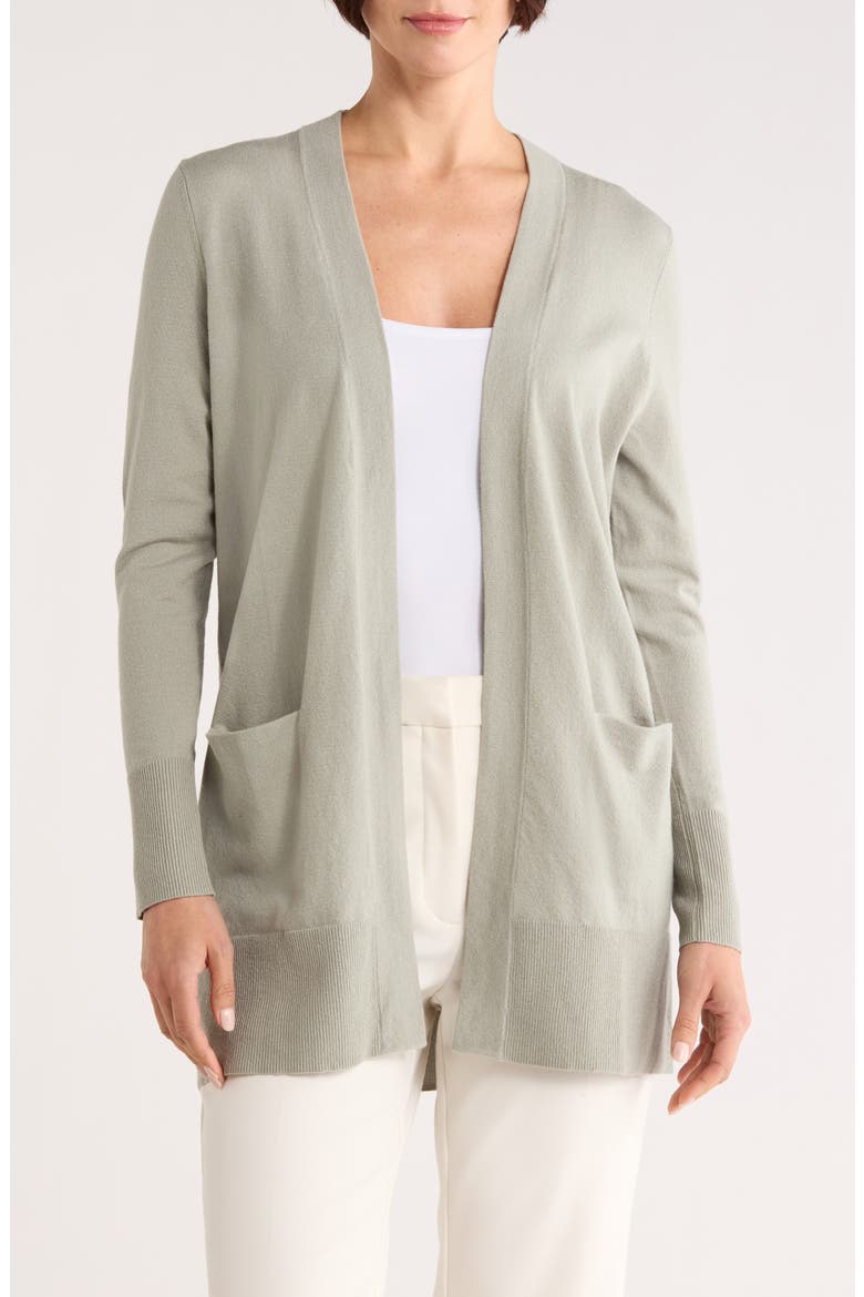 Open Front Cardigan, Main, color, GREEN CHAPARRAL